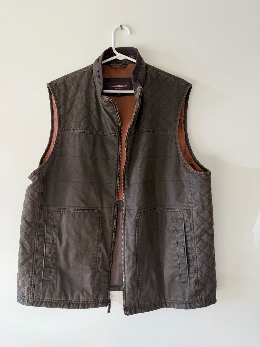 Johnston & Murphy Quilted Dark Brown Men's Vest